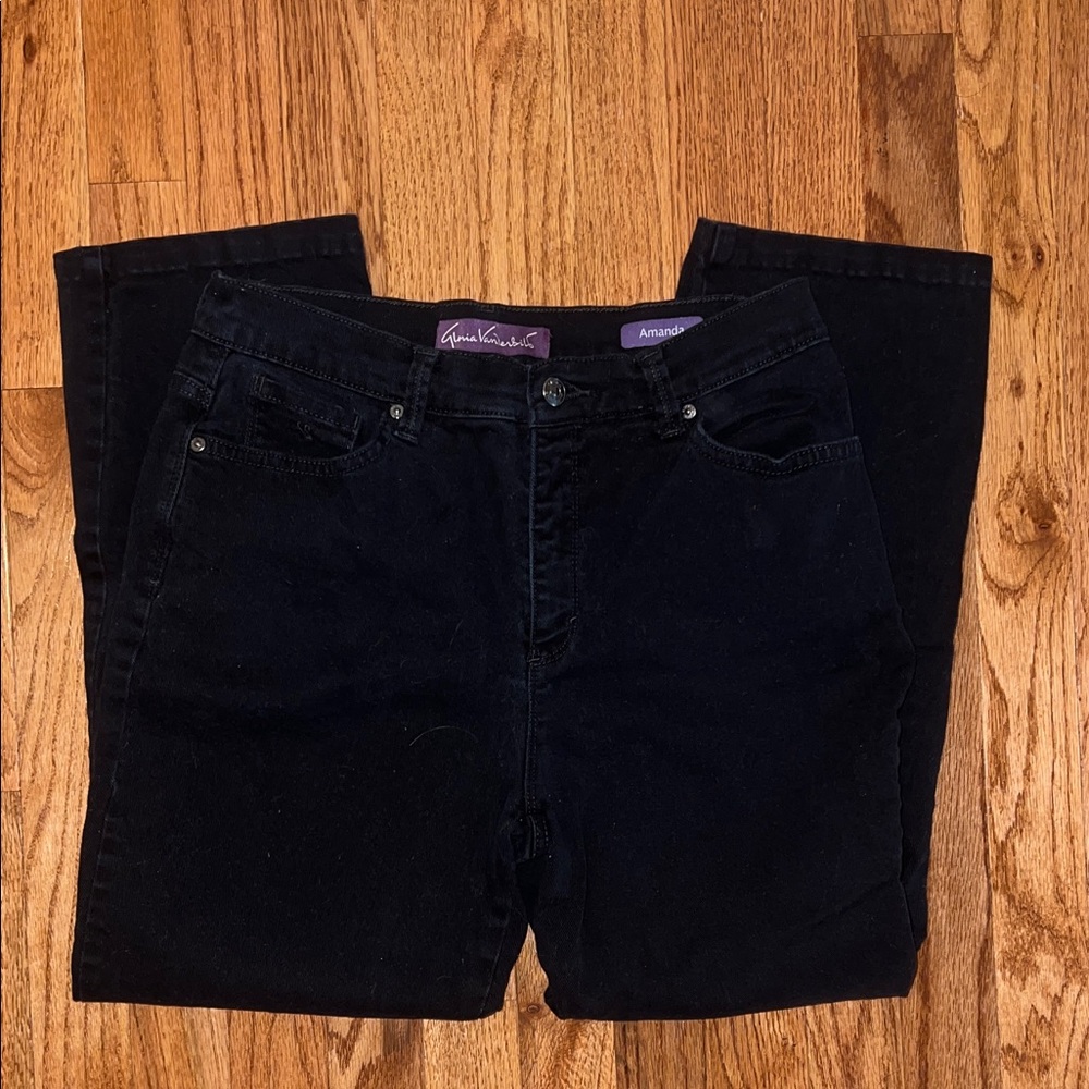 Gloria Vanderbilt Amanda High Rise Black Denim Jeans Women’s Size 10